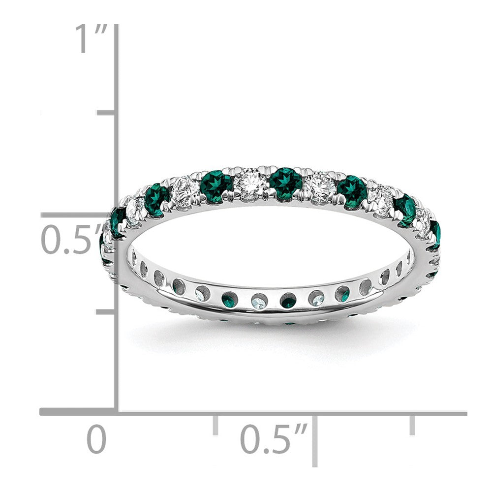 14kw 1/2ct Lab Grown Dia VS/SI+ G+ & Cr Alexandrite Size 8.5 Eternity Band