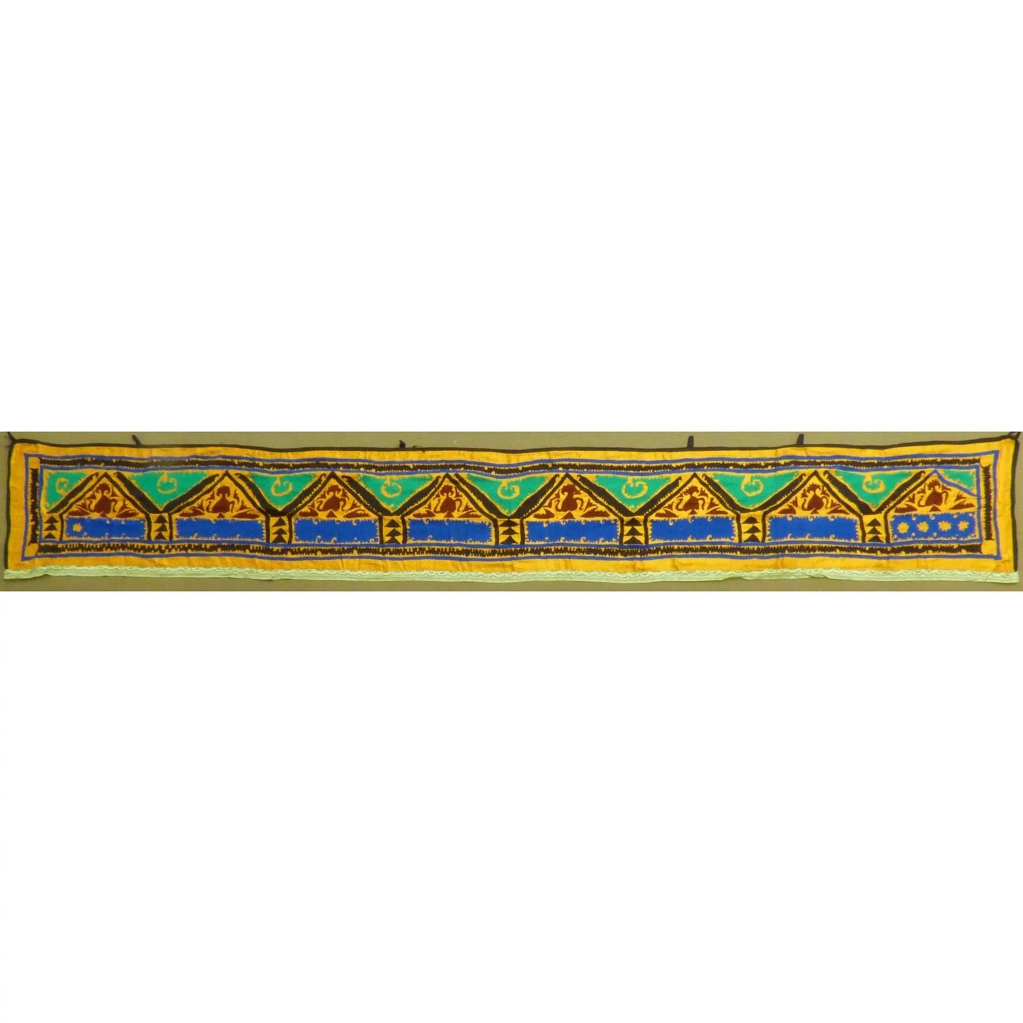 Fine Art Handmade Afghanistan Cotton Ready To Hang For Home Wall Art Decoration 126" X 17" Panwd0015