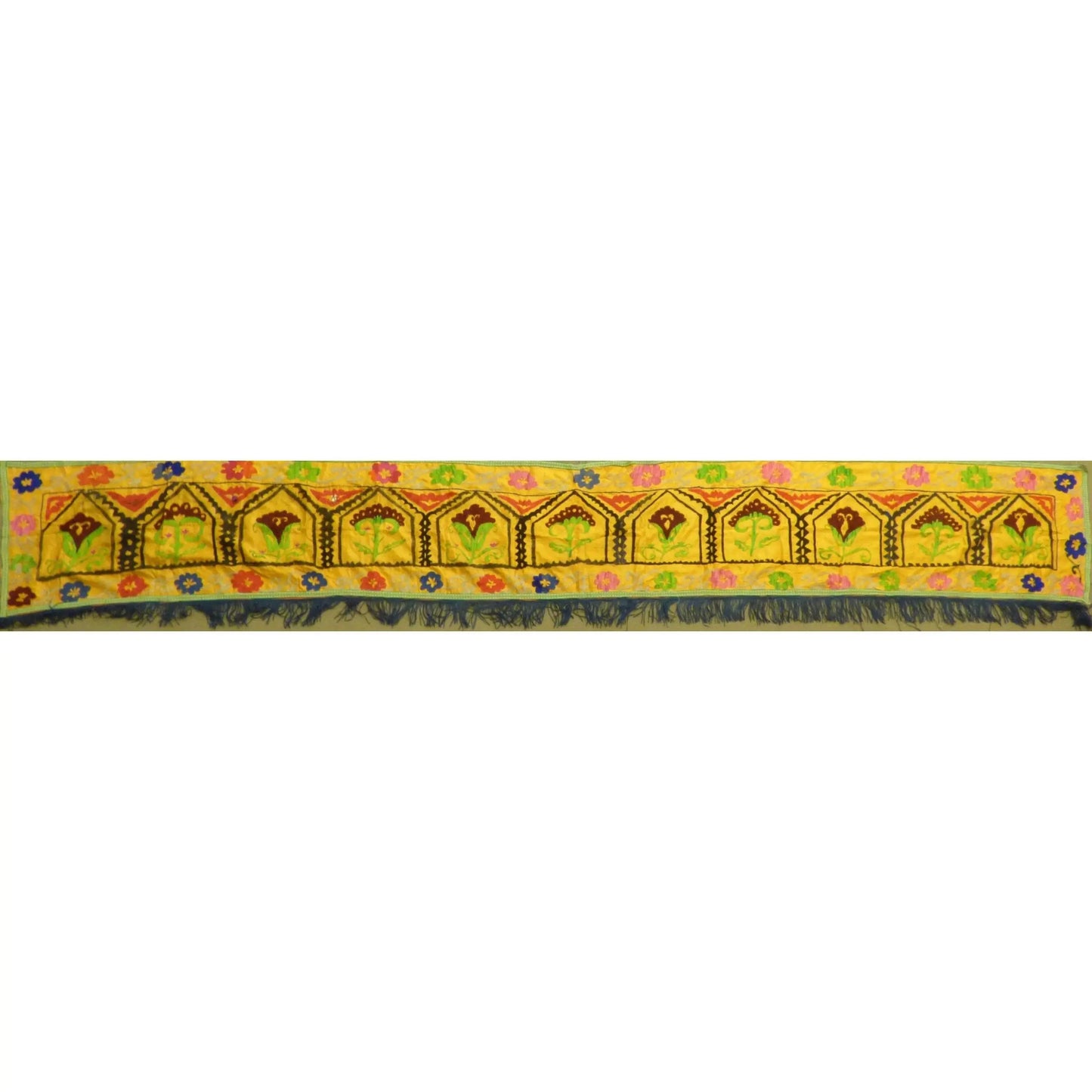 Fine Art Handmade Afghanistan Cotton Ready To Hang For Home Wall Art Decoration 127" X 19" Panwd0012