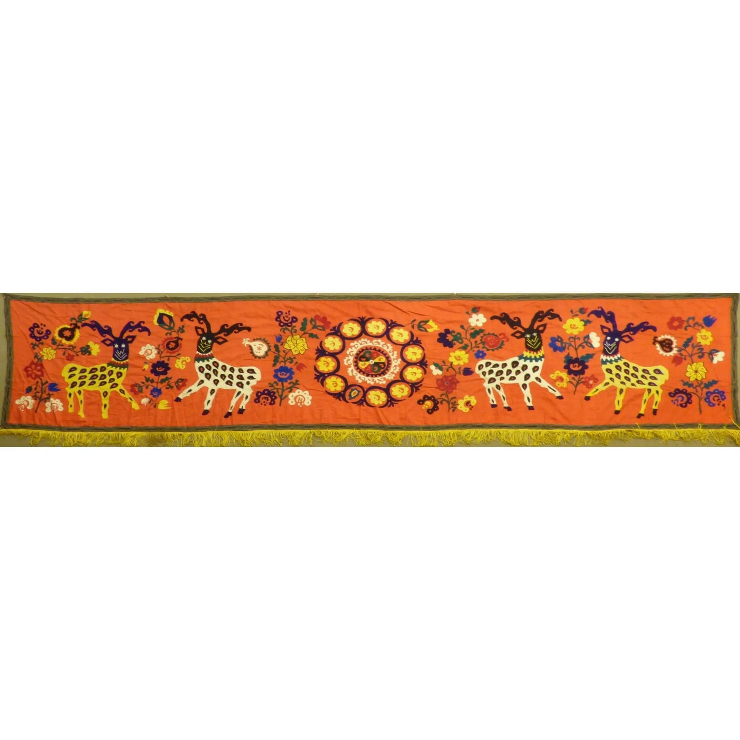 Fine Art Handmade Afghanistan Cotton Ready To Hang For Home Wall Art Decoration 130" X 32" Panwd0006