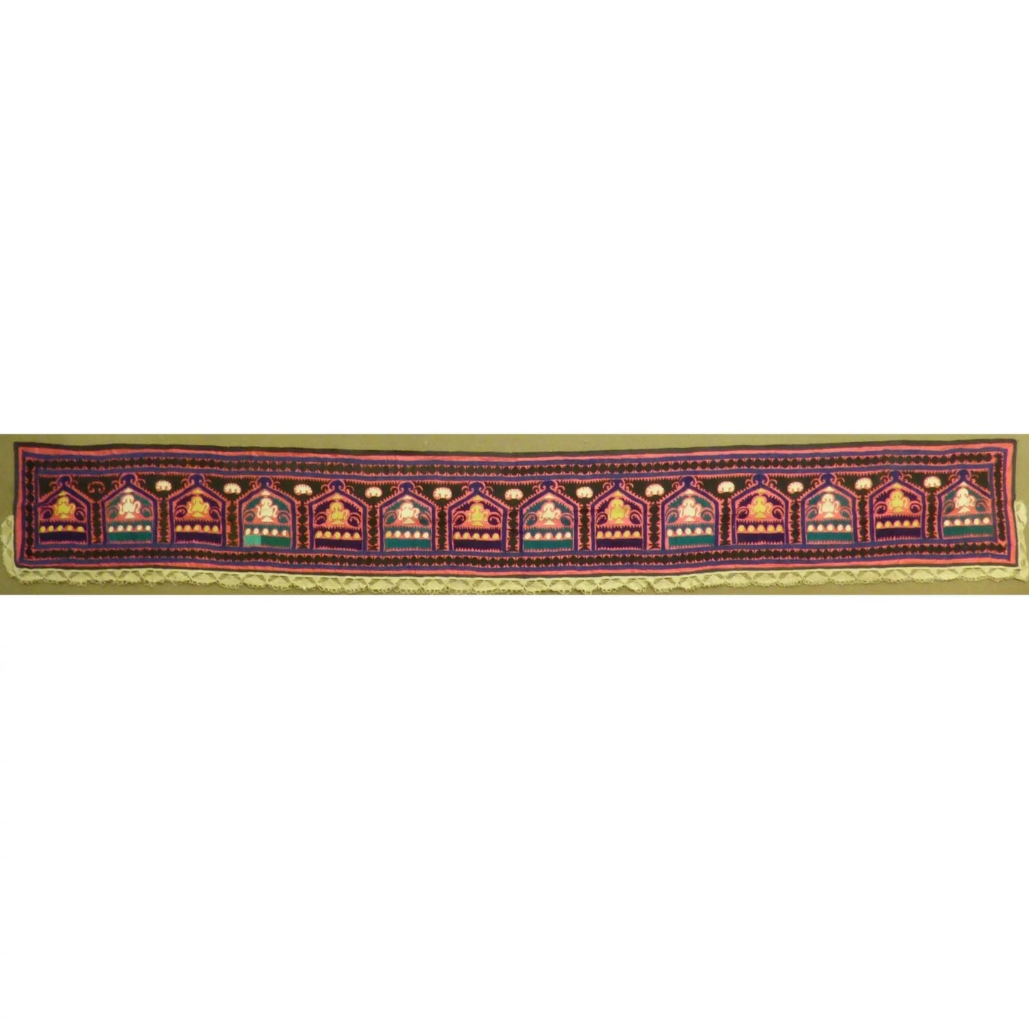 Fine Art Handmade Afghanistan Cotton Ready To Hang For Home Wall Art Decoration 149" X 18" Panwd0017