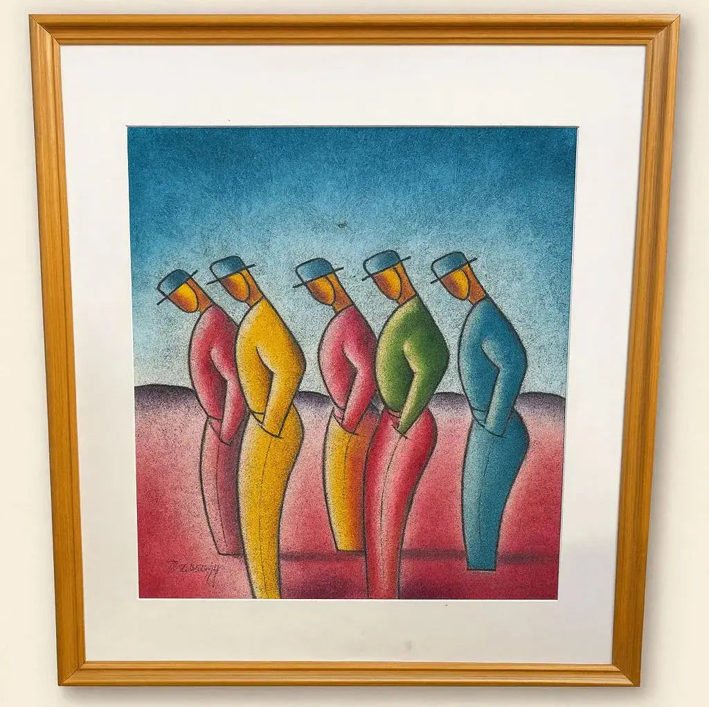 Framed Abstract Painting Dimensions (approximate): 40" H x 34" W Medium: Acrylic on paper
