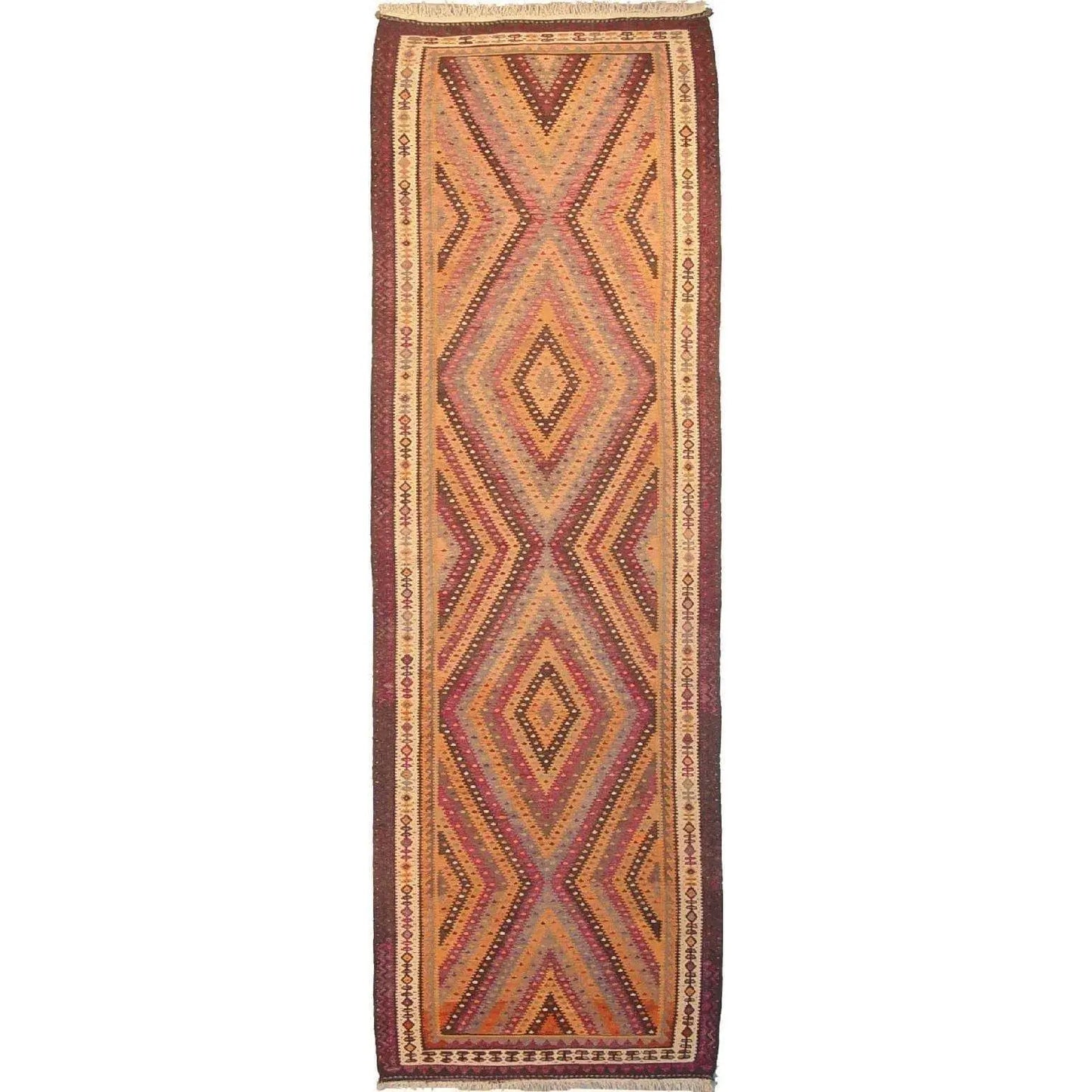 One Of The Kind Gazvin Persian Kilim 12'0" X 3'9"