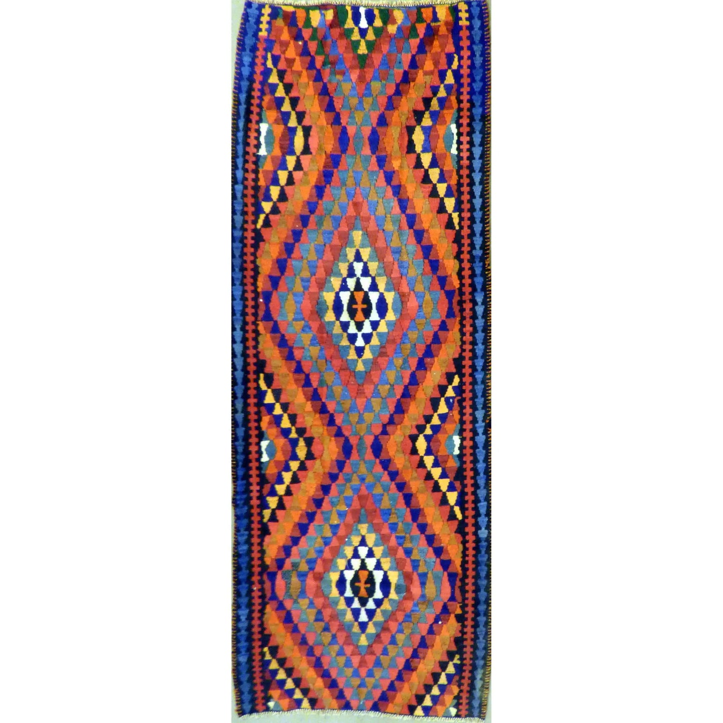One Of The Kind Authentic Hand-Knotted Sanandaj Vintage Kilim 10'0" X 5'6"