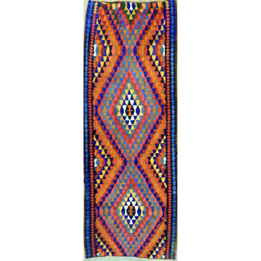 One Of The Kind Authentic Hand-Knotted Sanandaj Vintage Kilim 10'0" X 5'6"