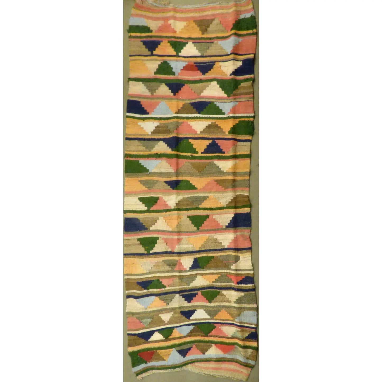 One Of The Kind Authentic Hand-Knotted Sanandaj Vintage Kilim 9'8" X 3'10"
