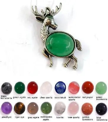 Handmade Natural Stone Gemstone Pendant with Copper & Silver, Stone Size 12*16mm, No. 115 ABC Rugs Kilims