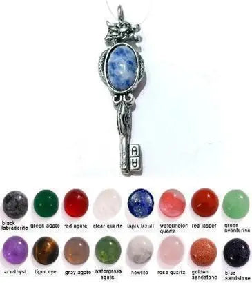 Handmade Natural Stone Gemstone Pendant with Copper & Silver, Stone Size 8*10mm, No. 72 ABC Rugs Kilims