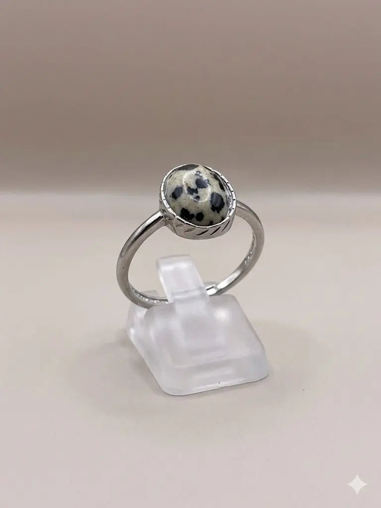 Handmade Natural Stone Gemstone Rings With Copper & Silver, Stone Size 8*10mm, Vin-New-Rin92