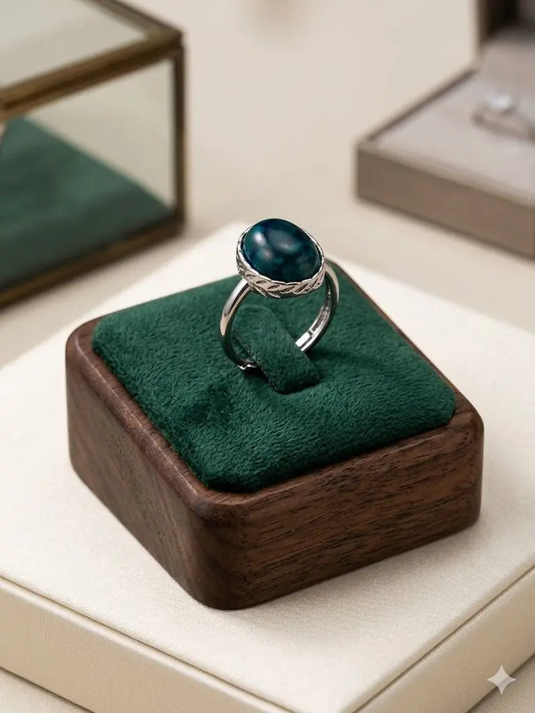 Handmade Natural Stone Gemstone Rings With Copper & Silver, Stone Size 8*10mm, Vin-New-Rin93