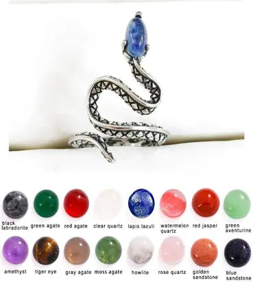 Handmade Natural Stone Gemstone Rings with Copper & Silver, Stone Size 4*6mm, No. 65 ABC Rugs Kilims