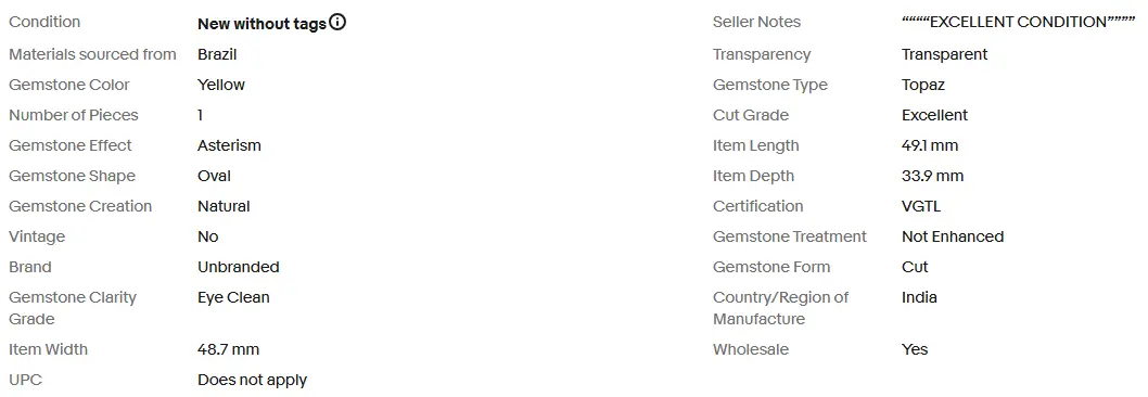 Huge 463.35 Ct Natural Yellow Topaz Oval Cut Certified Loose Gemstone Brazil ABC Jewelery