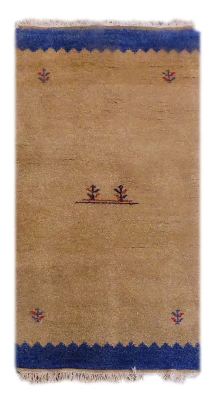 One Of The Kind Indian Hand-Knotted Gabbeh Rug 4'5" X 2'5"