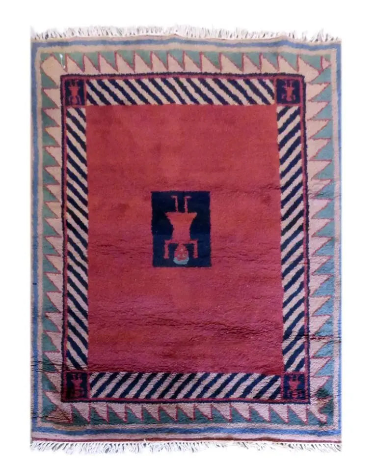 One Of The Kind Indian Hand-Knotted Gabbeh Rug 5'6" X 4'7