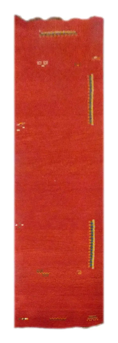 One Of The Kind Indian Hand-Knotted Gabbeh Rug 8' X 2'7"