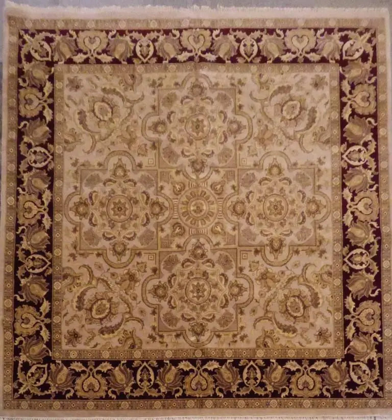 One Of The Kind Indian Hand-Knotted Rug 10'0'' X 10'0"