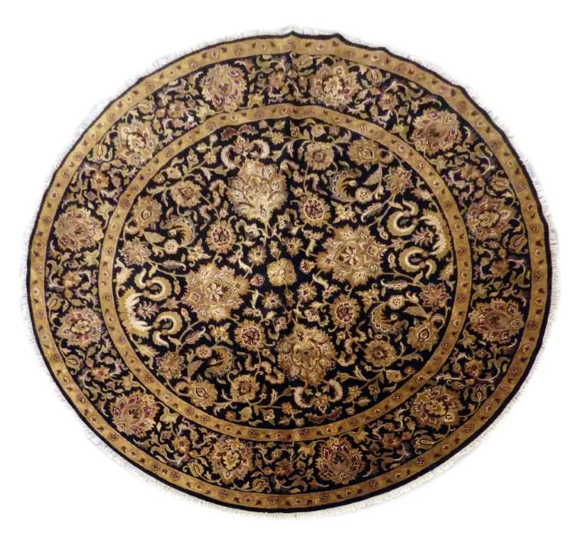 One Of The Kind Indian Hand-Knotted Rug 10'4" X 10'4"