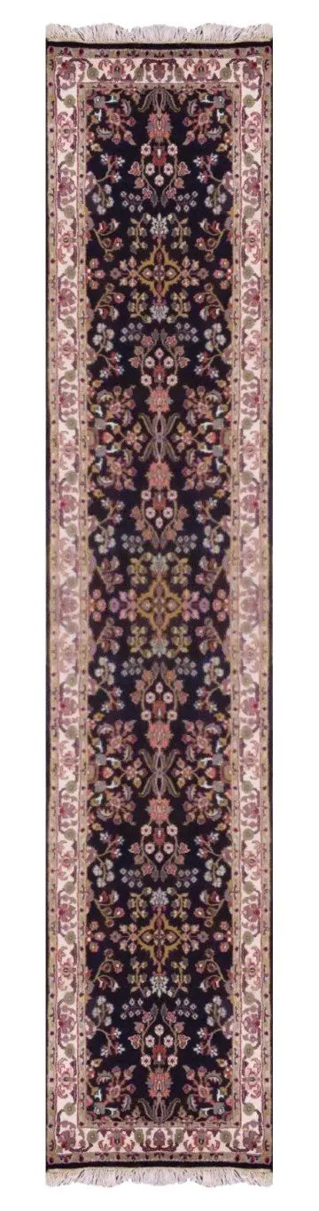 One Of The Kind Indian Hand-Knotted Rug 12' X 2'9"