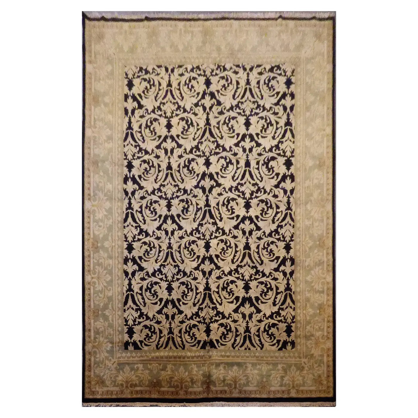 One Of The Kind Indian Hand-Knotted Rug 14'2'' X 9'11"