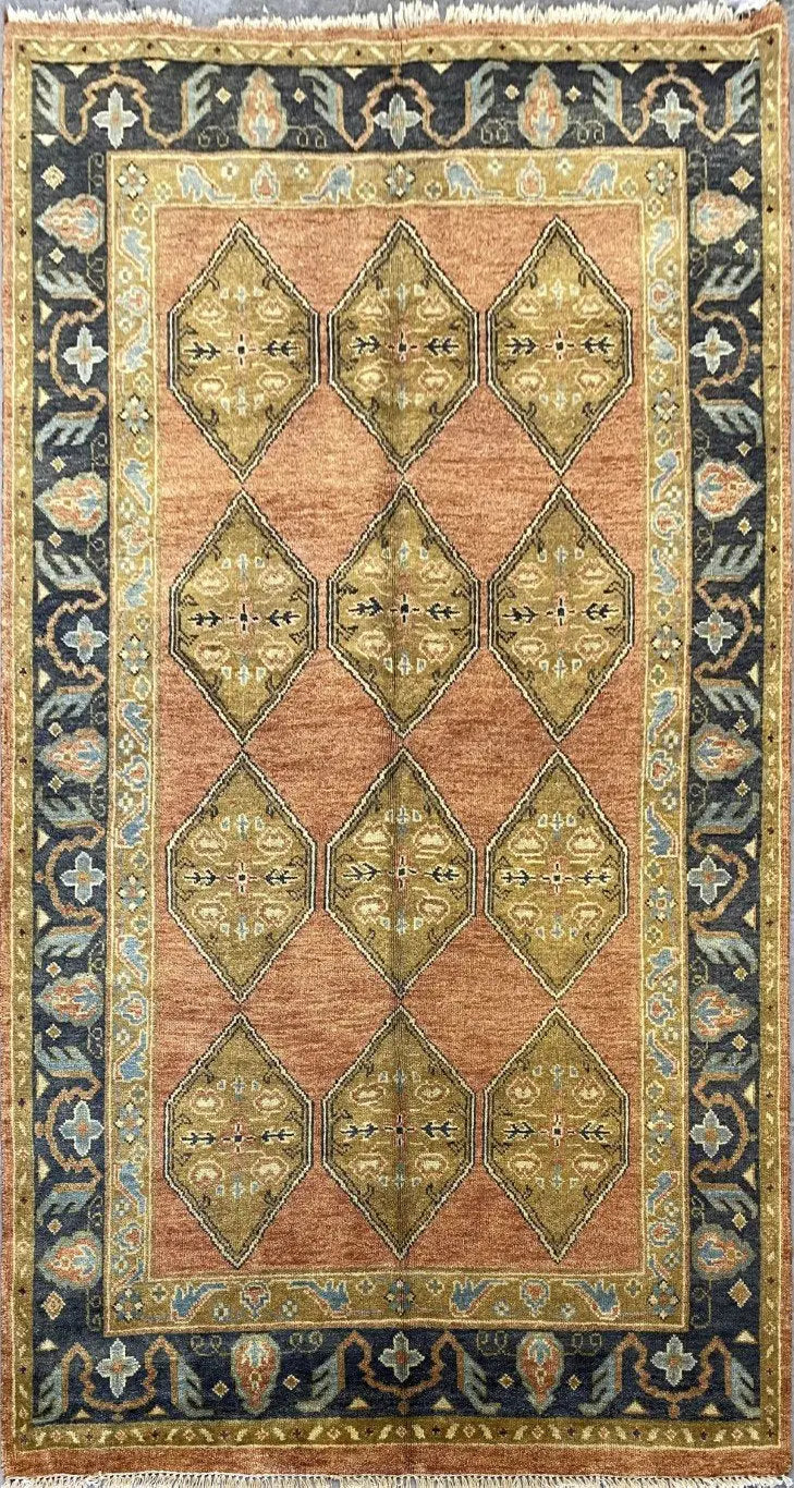 One Of The Kind Indian Hand-Knotted Rug 5'6'' X 8'6"