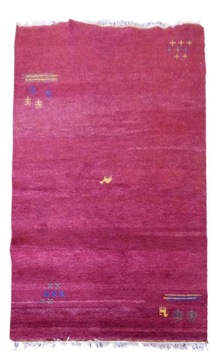 One Of The Kind Indian Hand-Knotted Rug 6'5" X 4'6"