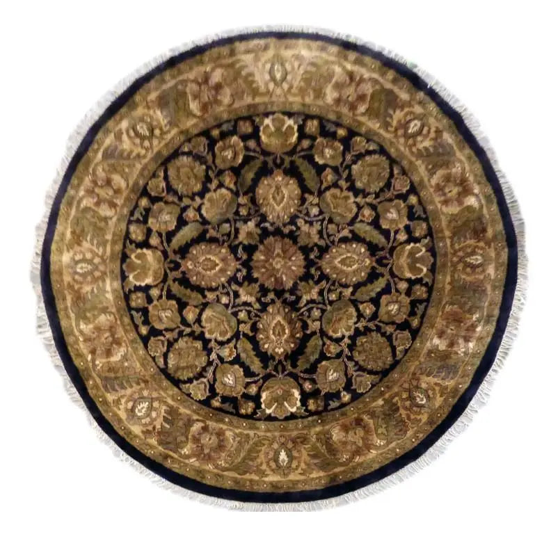 One Of The Kind Indian Hand-Knotted Rug 8' X 8'