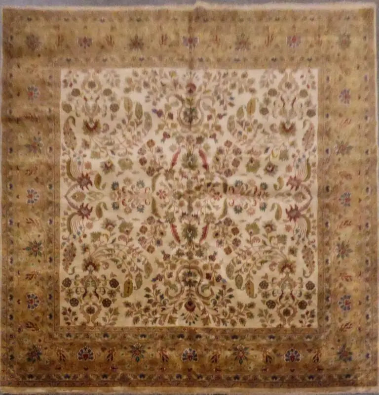 One Of The Kind Indian Hand-Knotted Rug 8'0'' X 8'0"
