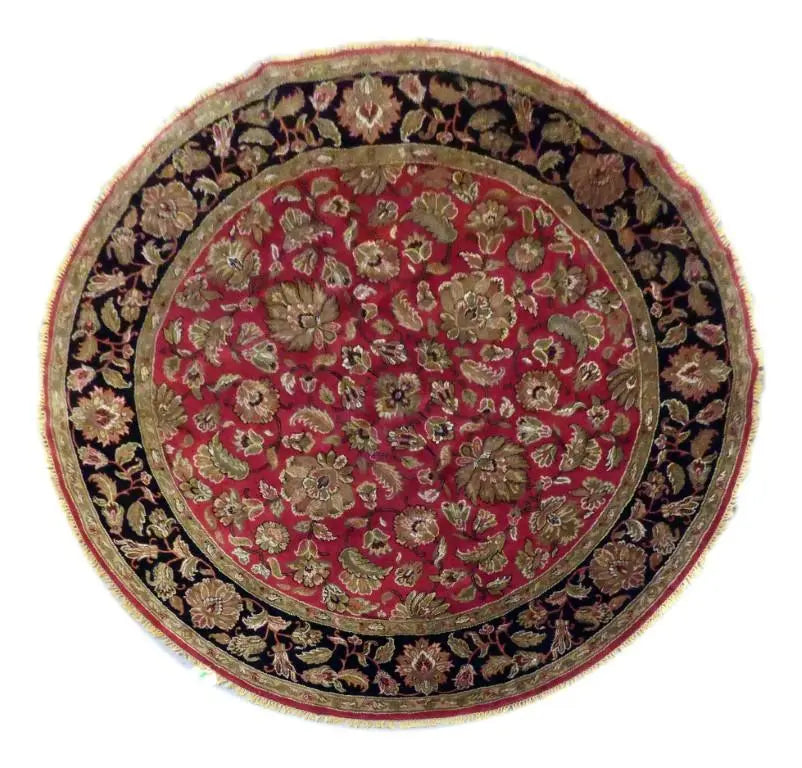 One Of The Kind Indian Hand-Knotted Rug 8'6" X 8'6"
