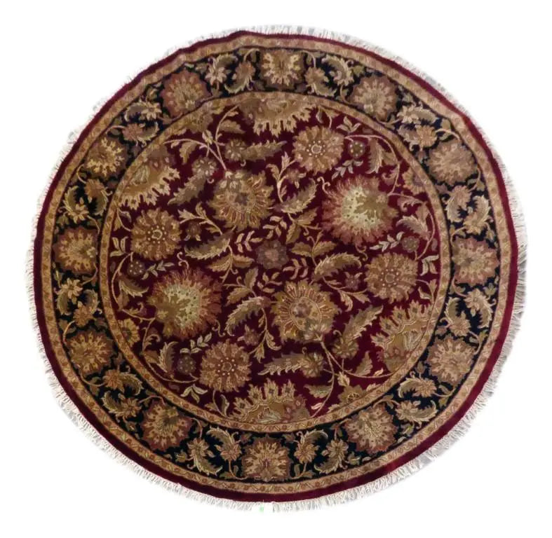 One Of The Kind Indian Hand-Knotted Rug 8'8" X 8'8"