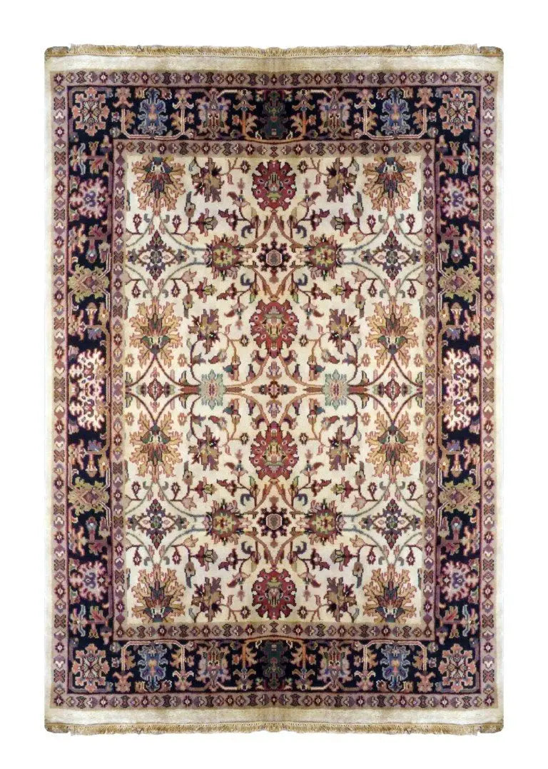One Of The Kind Indian Hand-Knotted Rug 8'9 X 5'11