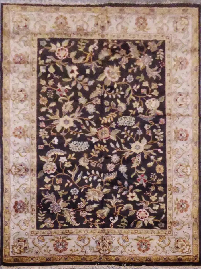 One Of The Kind Indian Hand-Knotted Rug 9'0'' X 12'0"