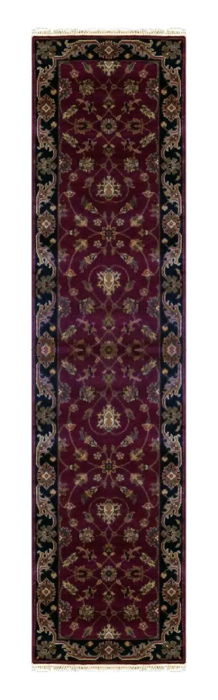 One Of The Kind Indian Hand-Knotted Rug 9'11" X 2'7"