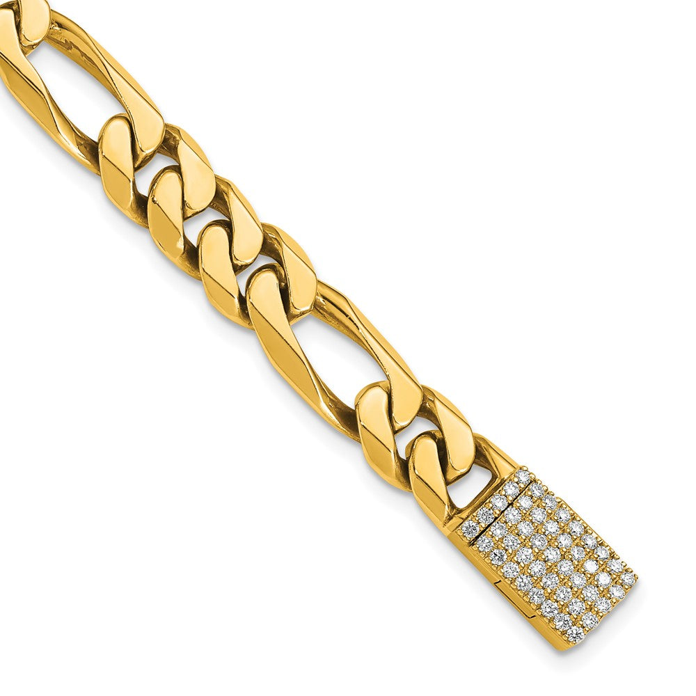 14k 7/8ct Lab Grown Dia VS+ F+ Comp 8in 8mm Polished Figaro Bracelet