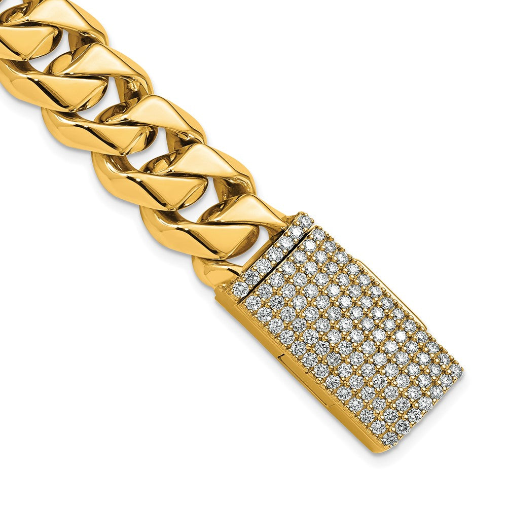 14k 2ct Lab Grown Dia VS+ F+ Comp 8in 14mm Polished Link Bracelet