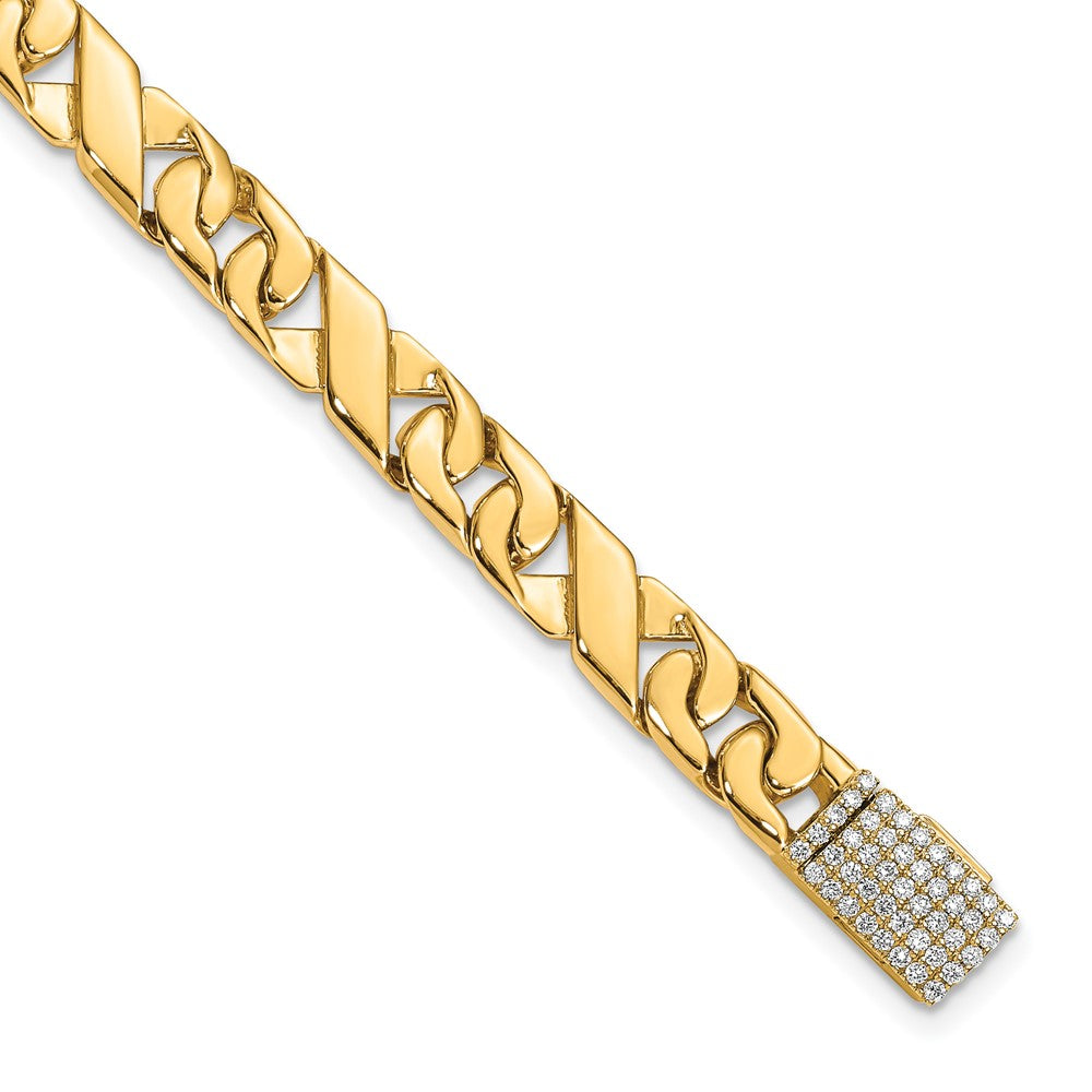 14k 1/2ct Lab Grown Dia VS+ F+ Comp 8.5in 6.7mm Polished Link Bracelet