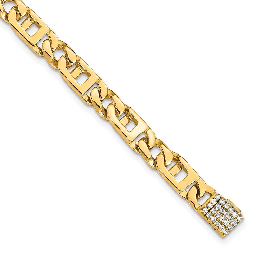 14k 1/3ct Lab Grown Dia VS+ F+ Comp 8in 5.9mm Polished Anchor Bracelet