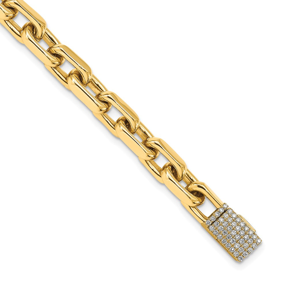 14k 1/2ct Lab Grown Dia VS+ F+ Comp 8.5in 7mm Polished Bracelet