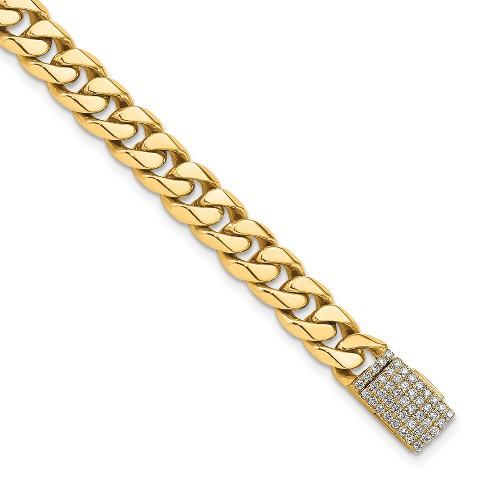 14k 1/2ct Lab Grown Dia VS+ F+ Comp 8.25in 7mm Miami Cuban Bracelet