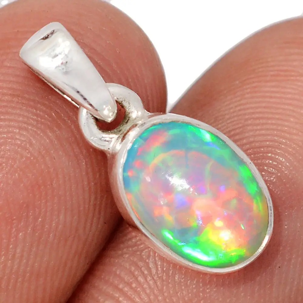 Natural Ethiopian Opal 925 Sterling Silver Pendant Jewelry CP75073 ABC Jewelery