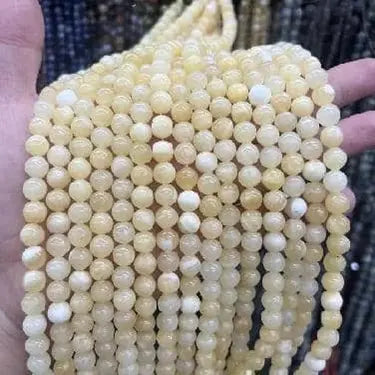 Natural Gemstone Beads Necklace - Handmade Natural Stone Jewelry,light topaz, Size 8mm/50cm, NO.32 ABC Jewelries