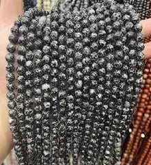 Natural Gemstone Loose Beads Necklace - Snowflake obsidian - NO.135 ABC Jewelries