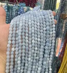 Natural Gemstone Loose Beads Necklace - dyed aquamarine - NO.186 ABC Jewelries