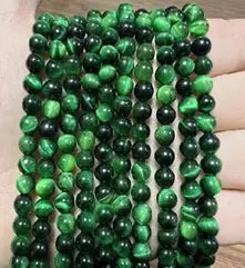 Natural Gemstone Loose Beads Necklace - green tiger eye A - NO.30 ABC Jewelries