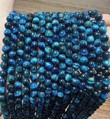 Natural Gemstone Loose Beads Necklace - lake blue tiger eye A - NO.21 ABC Jewelries