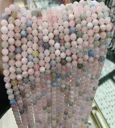 Natural Gemstone Loose Beads Necklace - natural morganite A - NO.94 ABC Jewelries