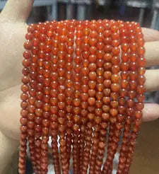 Natural Gemstone Loose Beads Necklace - red carnelian - NO.76 ABC Jewelries