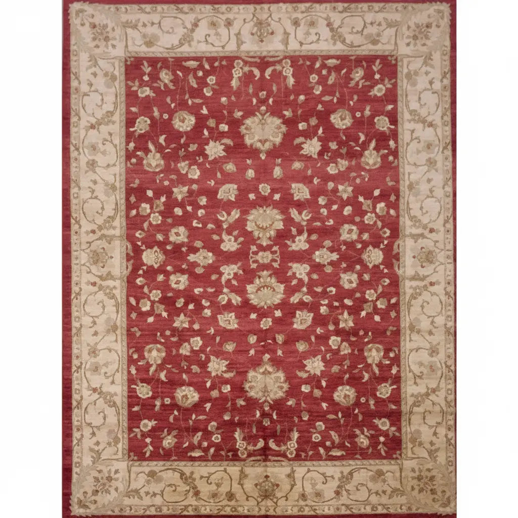 One Of The Kind Afghani Hand-Knotted Rug 10'2" x 13'9" zandirugs