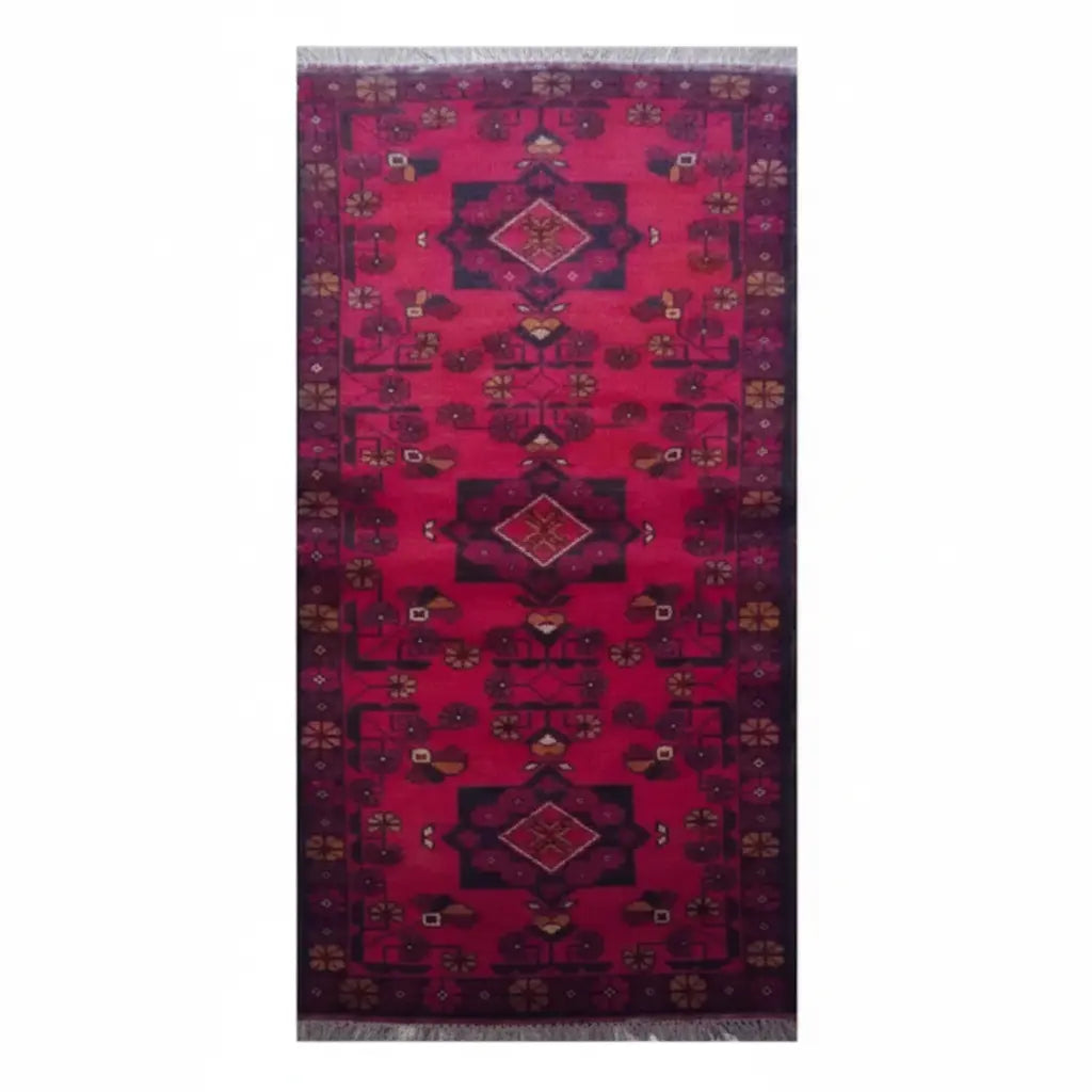 One Of The Kind Afghani Hand-Knotted Rug 4'9" x 1'8" zandirugs
