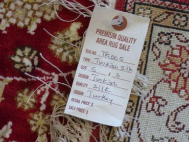 One Of The Kind Hand Made Turkish Silk design rugs size 5' x 3' Abc-Silk-TK005 ABC Rugs Kilims