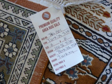 One Of The Kind Hand Made Turkish Silk design rugs size 6' x 4' Abc-Silk-TK001 ABC Rugs Kilims